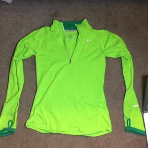 Lime green running jacket from Nike